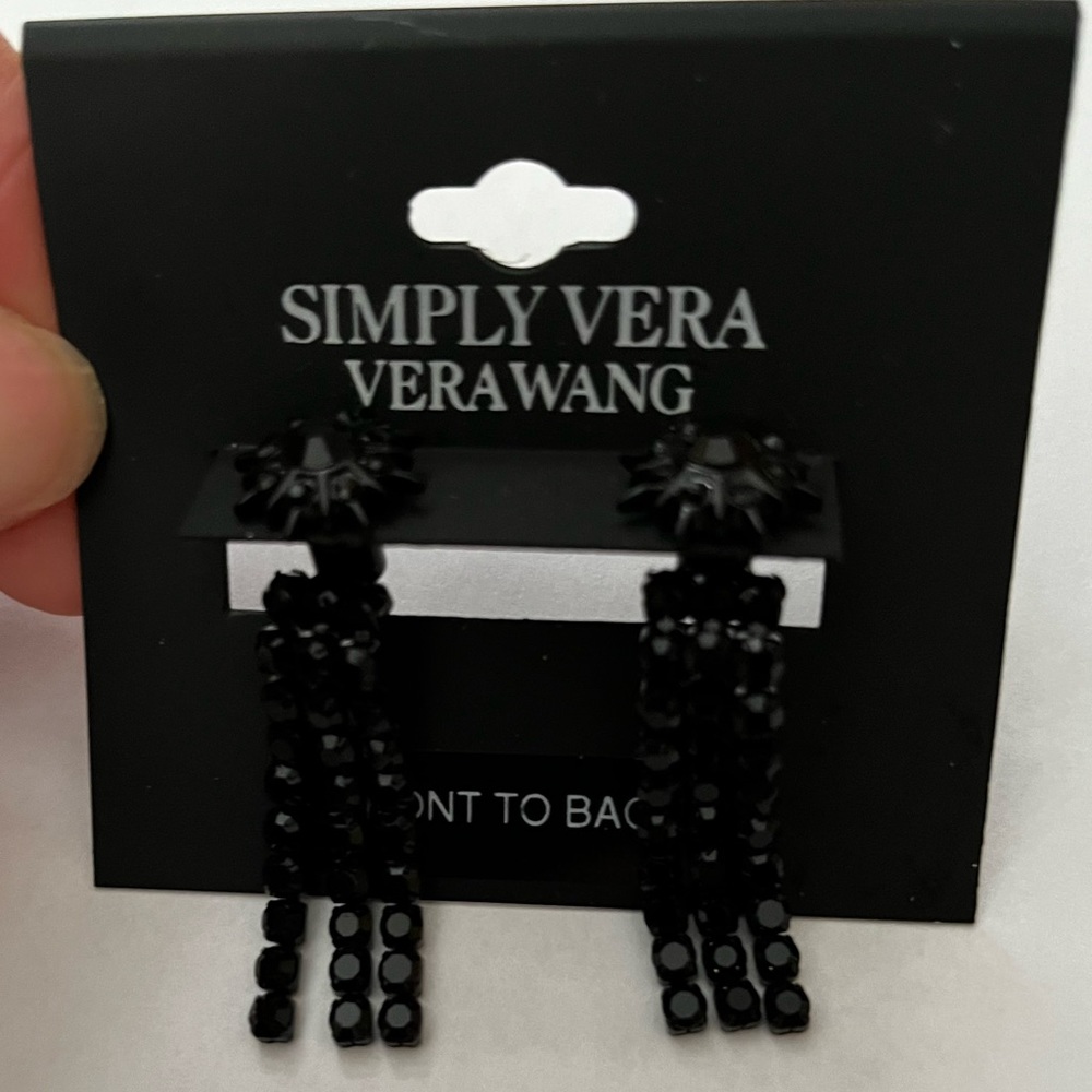 Simply Vera VERA WANG earrings. Black with black crystals. New with tags.